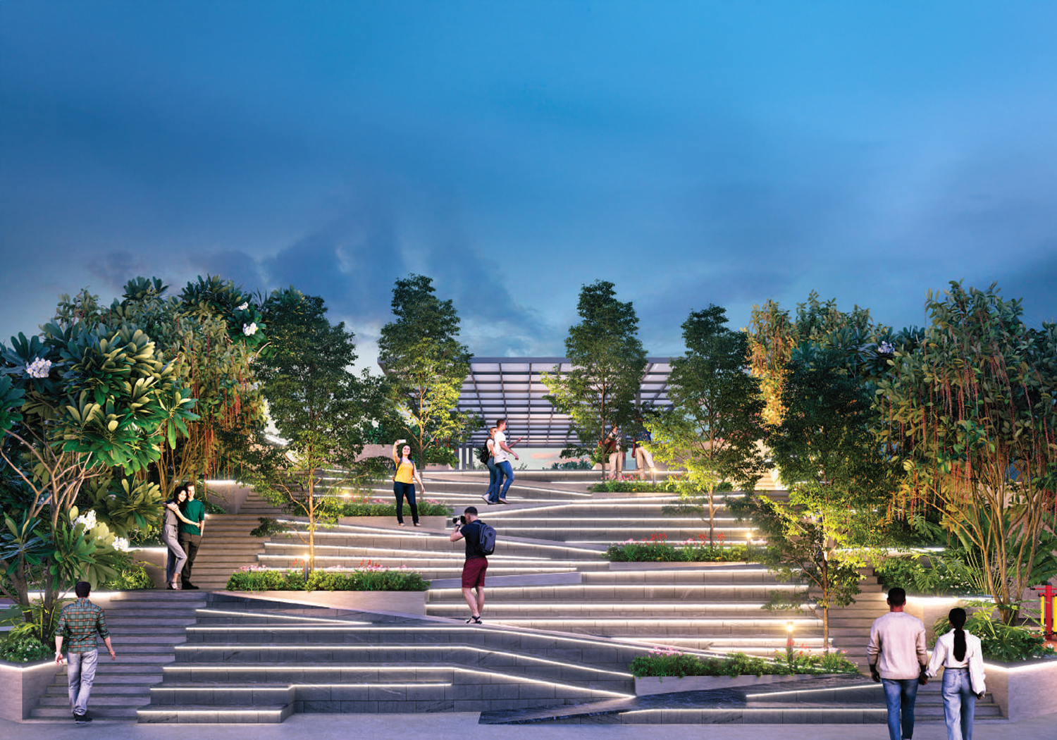 Exterior view of Gera Joy on Tree Tops &mdash; photo gallery, images, brochure, amenities, cost sheet, price breakup, availability details, RERA number, RERA certificate, possession date, layout plan, logo, floor plan, master plan, and location map showcasing project highlights and features.